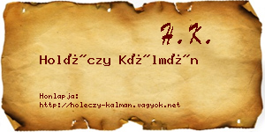 Holéczy Kálmán névjegykártya